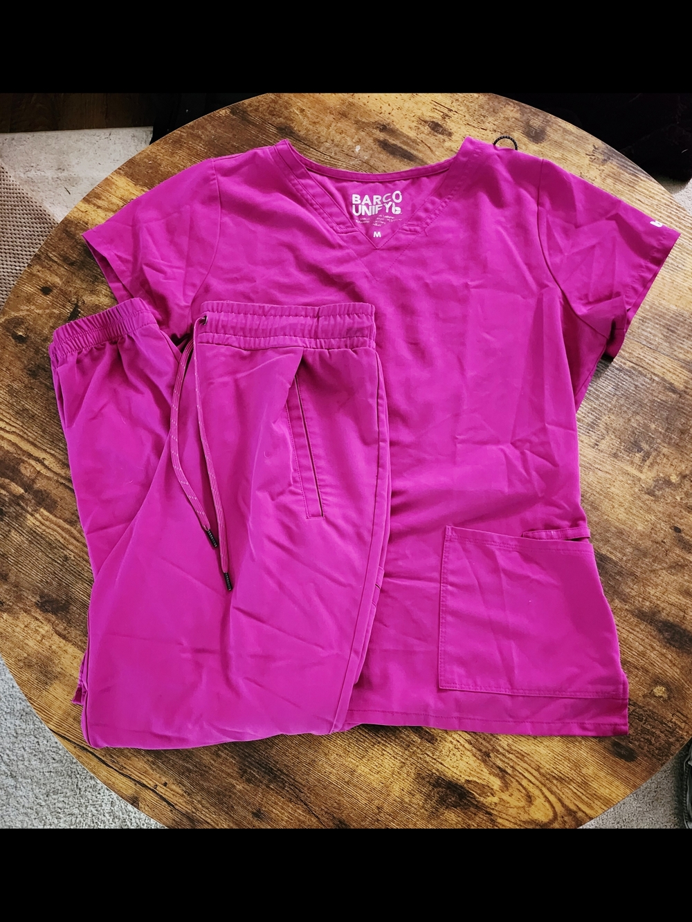 Barco Uniforms Women's Scrub Top and Jogger Pants in Bright Magenta